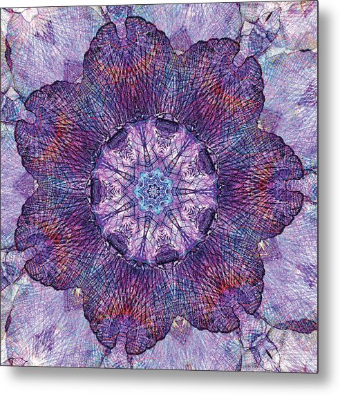 Water Iris Mandala - Metal Print